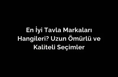 En İyi Tavla Markaları Hangileri? Uzun Ömürlü ve Kaliteli Seçimler
