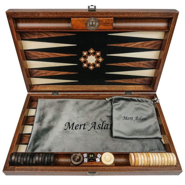El Yapımı Ahşap Numaratörlü Lüks Tavla Takımı
