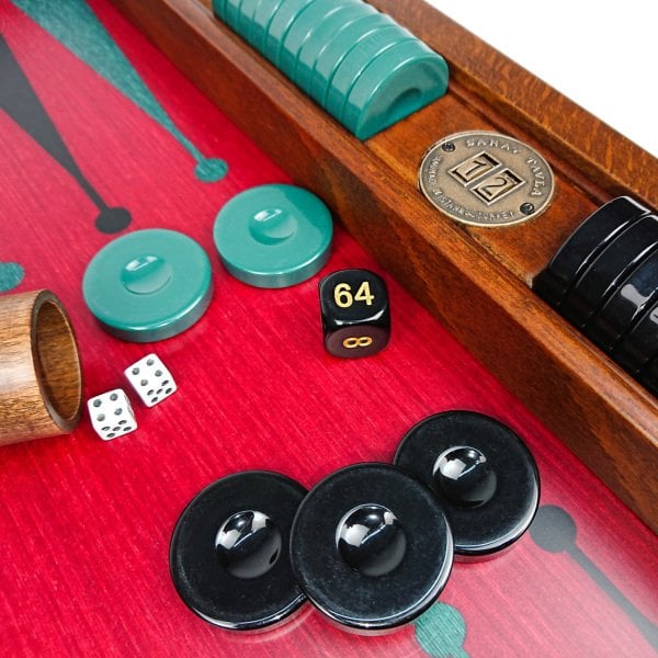 Premium Tavla Seti - Kırmızı Yeşil