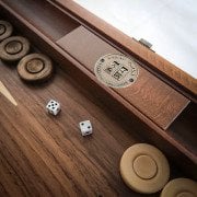 Kişiye Özel İsimli Satrançlı Ceviz Tavla Takımı