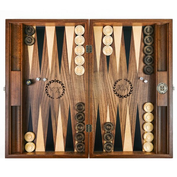 Kişiye Özel  Ceviz Masif Ahşap Tavla Takımı