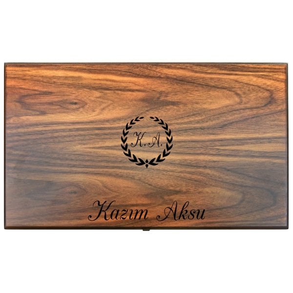 Kişiye Özel  Ceviz Masif Ahşap Tavla Takımı