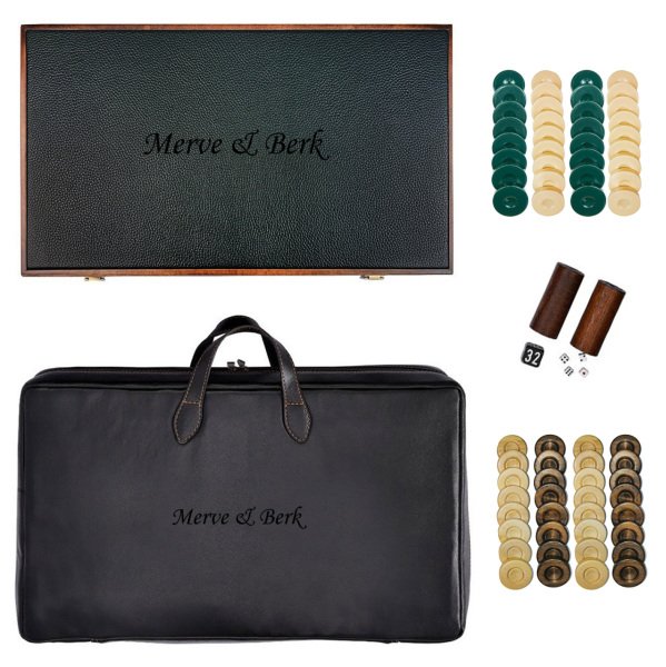 Premium Tavla Seti - Siyah Yeşil