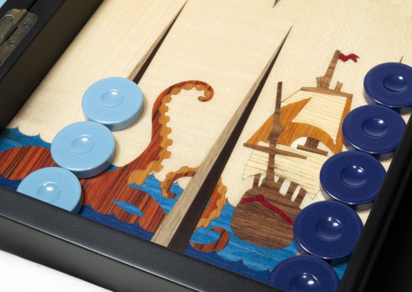 Özel Tasarım Marin Tavla Takımı - Kraken ve Korsanlar