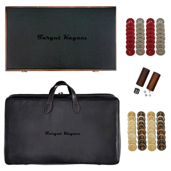 Premium Tavla Seti - Siyah Kırmızı