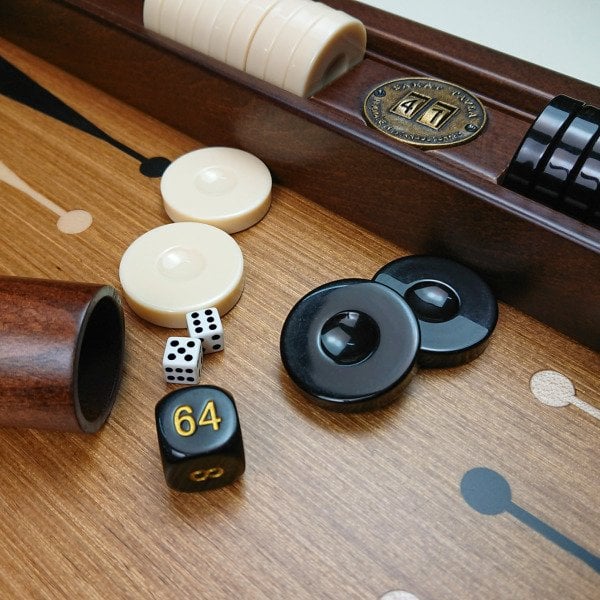 Premium Tavla Seti - Altın Karamel