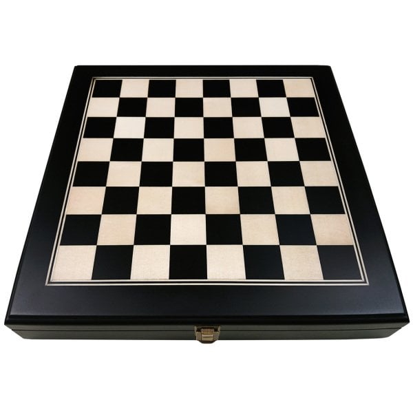 Ahşap Satranç Seti – Kutulu, Siyah, Metal Figürlü