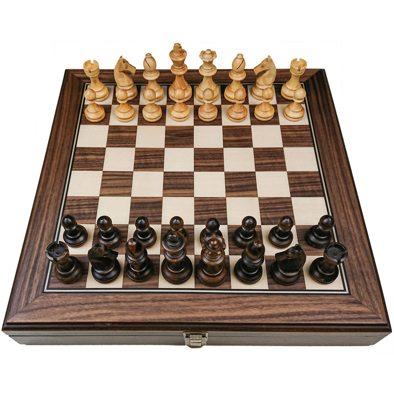 Ahşap Satranç Seti – Kutulu, Ceviz, Ahşap Figürlü