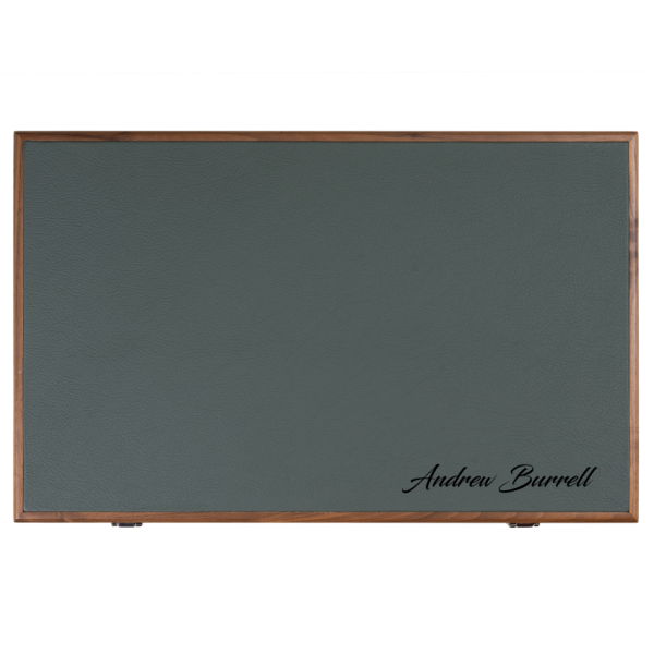 Lüks Deri ve Ahşap Tavla Seti – Siyah Yeşil