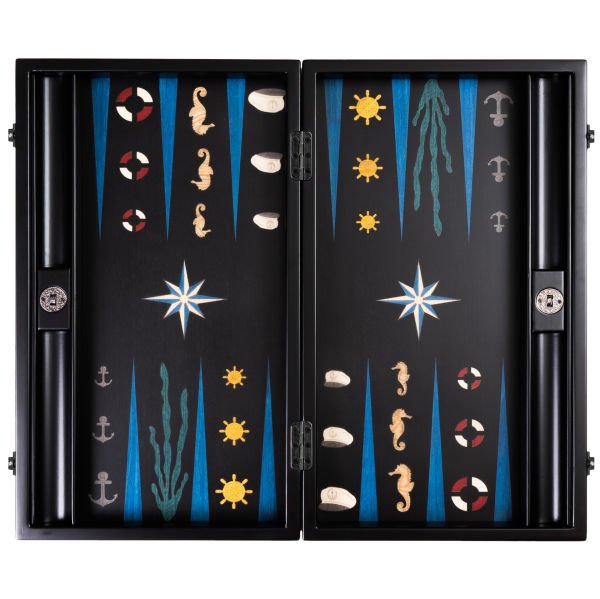 Saray Kutup Yıldızı Marin Tavla Takımı - Siyah