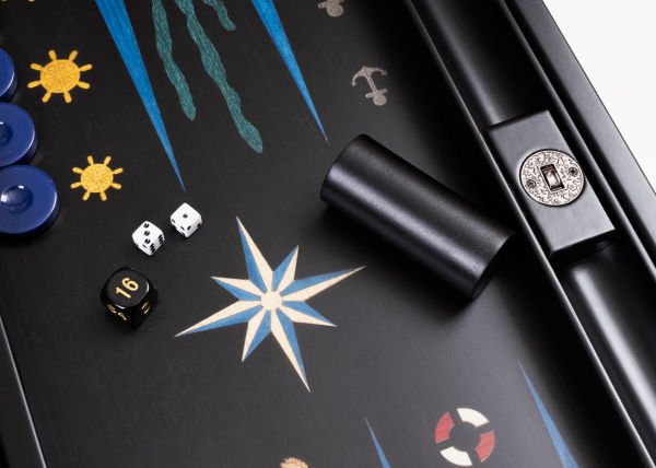 Saray Kutup Yıldızı Marin Tavla Takımı - Siyah