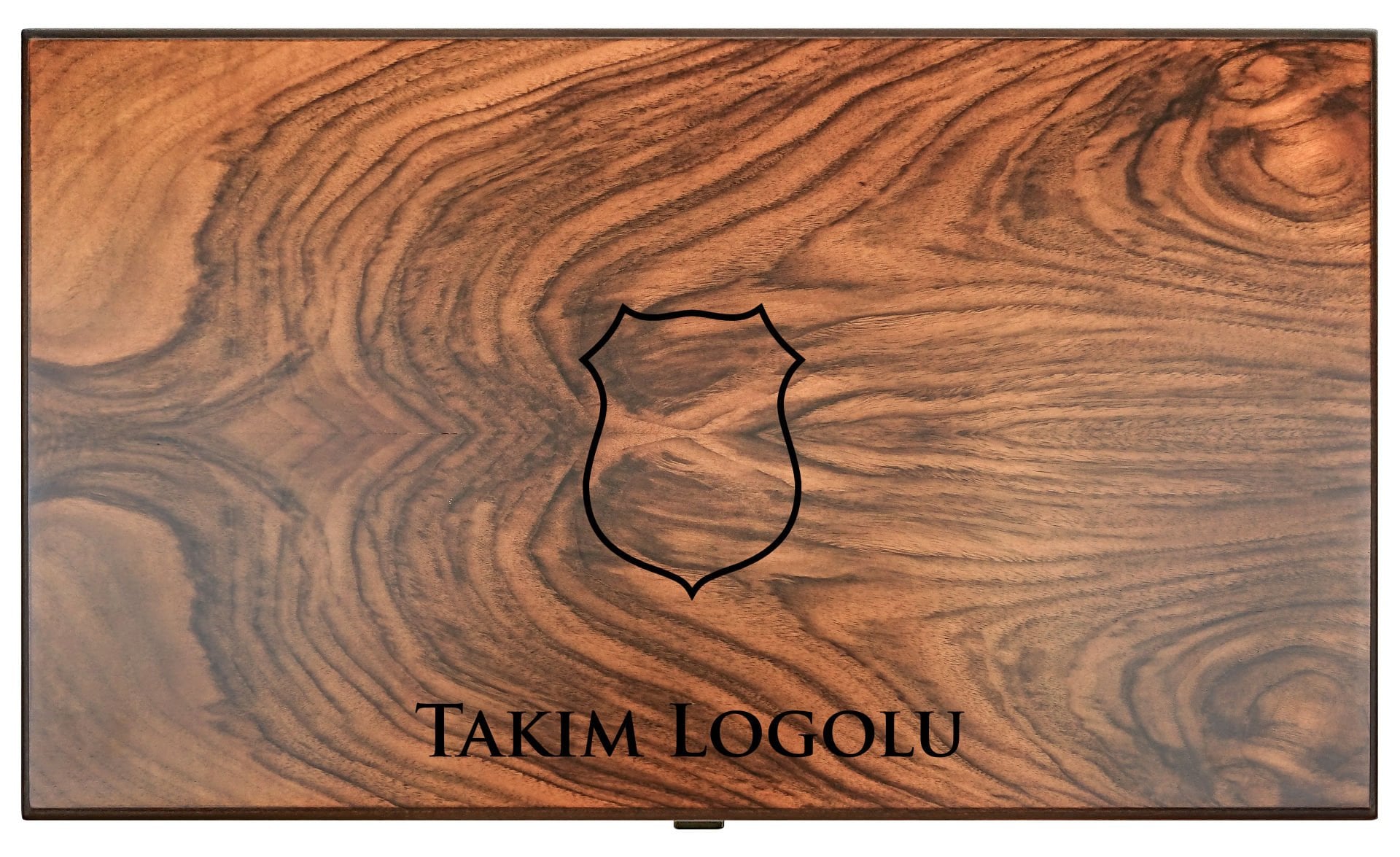 Takım Logolu Ceviz Masif Ahşap Tavla Takımı