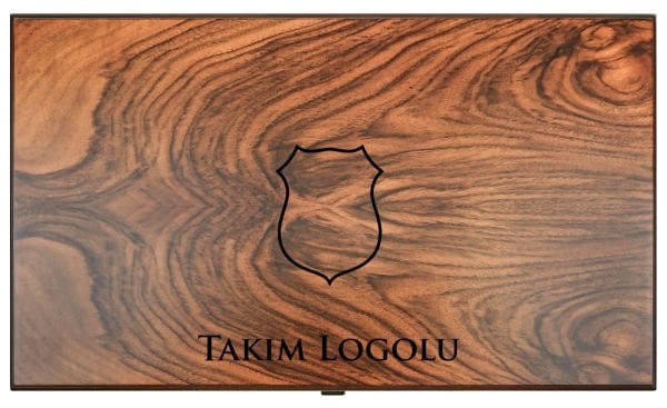 Takım Logolu Ceviz Masif Ahşap Tavla Takımı