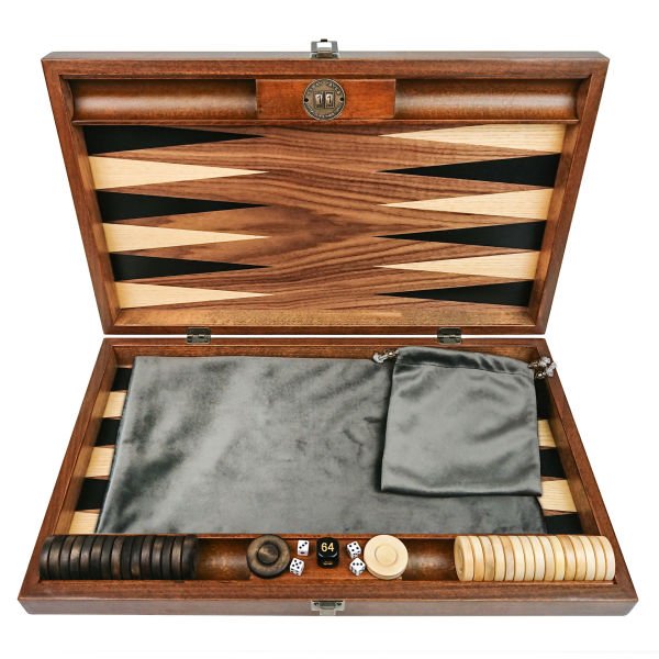 Şirket Logolu Ceviz Masif Ahşap Tavla Takımı