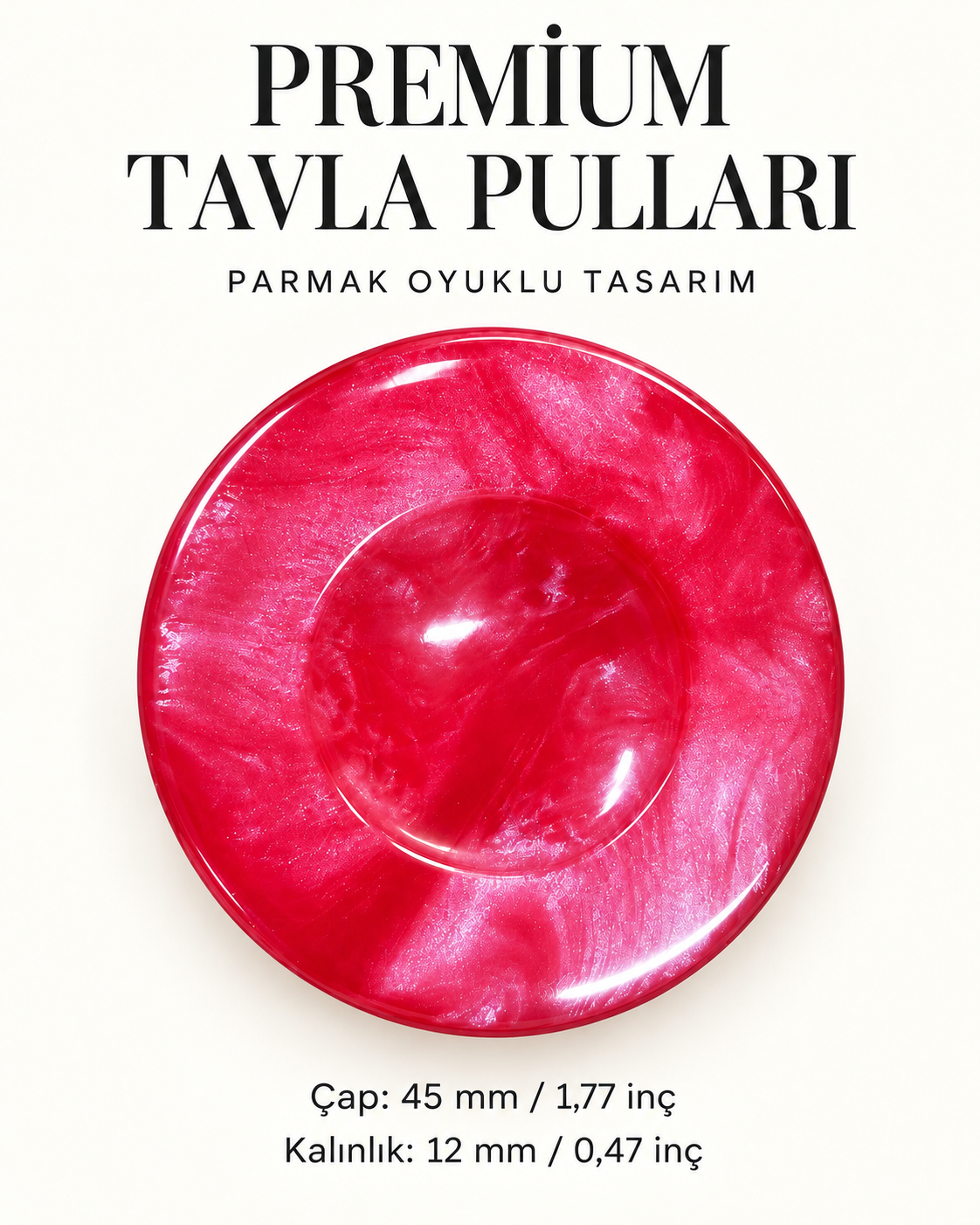 SEDEFLİ PREMİUM TAVLA PULU-KIRMIZI