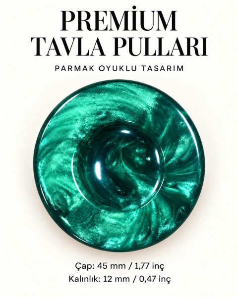 SEDEFLİ PREMİUM TAVLA PULU-YEŞİL